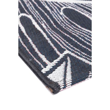 Χαλί εξωτερικού χώρου JUNGLE 160x220 cm μαύρο/λευκό/σχέδιο φύλλων