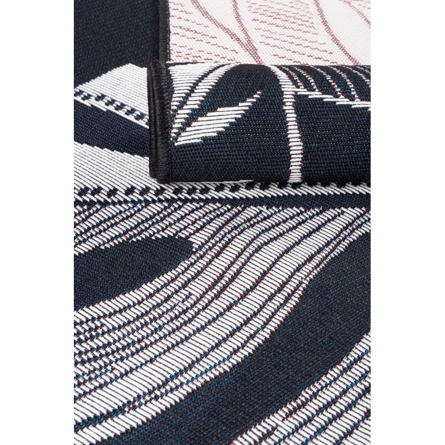 Χαλί εξωτερικού χώρου JUNGLE 160x220 cm μαύρο/λευκό/σχέδιο φύλλων