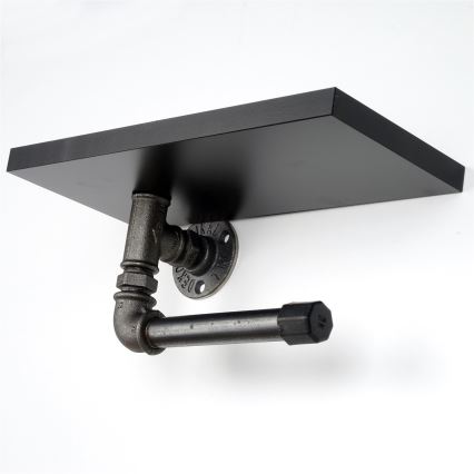 Χαρτοθήκη με ράφι BORU 12x30 cm μαύρη