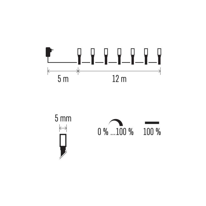 Χριστουγεννιάτικα λαμπάκια LED εξωτερικού χώρου 120xLED/2 λειτουργίες 17m IP44 ζεστό λευκό/κόκκινο