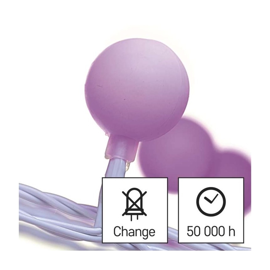 Χριστουγεννιάτικα λαμπάκια LED εξωτερικού χώρου 40xLED/9m IP44 ροζ