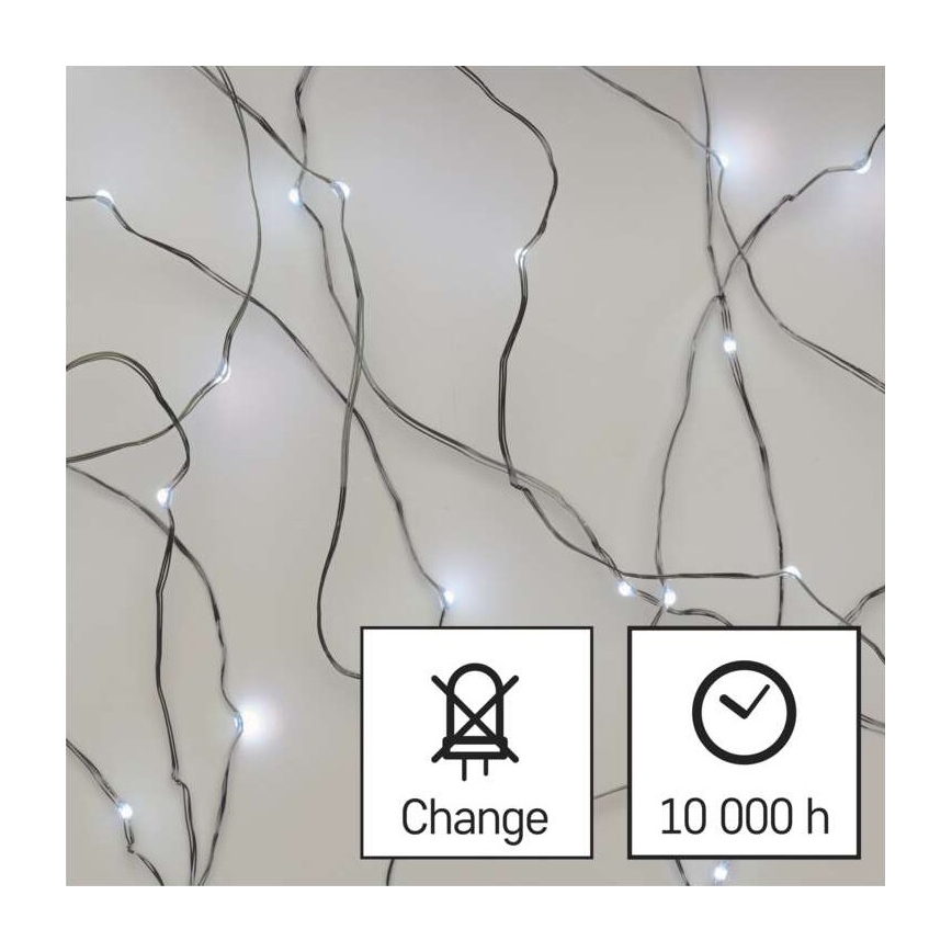 Χριστουγεννιάτικα λαμπάκια LED εξωτερικού χώρου 40xLED/9m IP44 ψυχρό λευκό