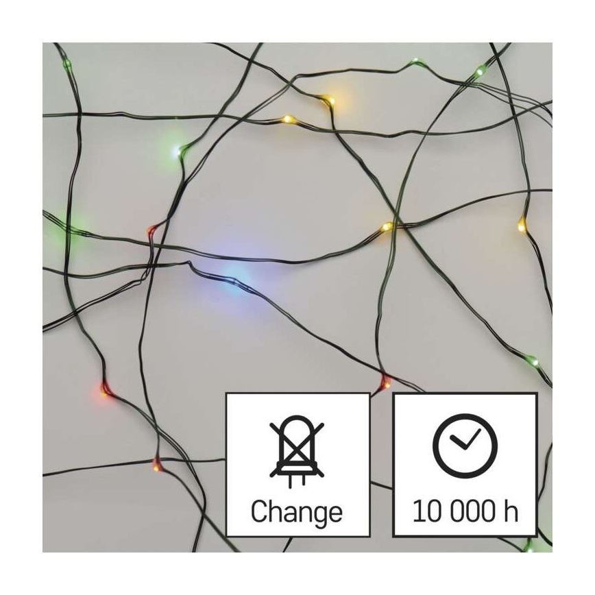 Χριστουγεννιάτικα λαμπάκια LED εξωτερικού χώρου 75xLED/12,5m IP44 πολύχρωμα