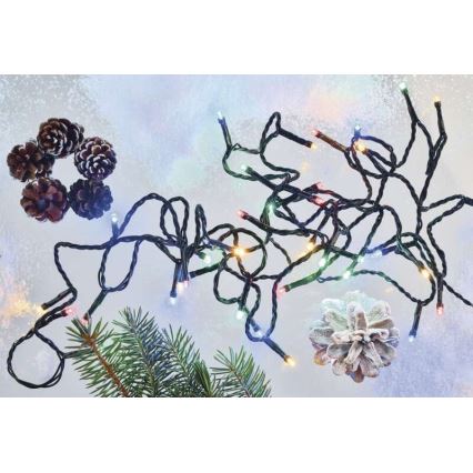 Χριστουγεννιάτικα λαμπάκια LED εξωτερικού χώρου 80xLED/13m IP44 πολύχρωμα