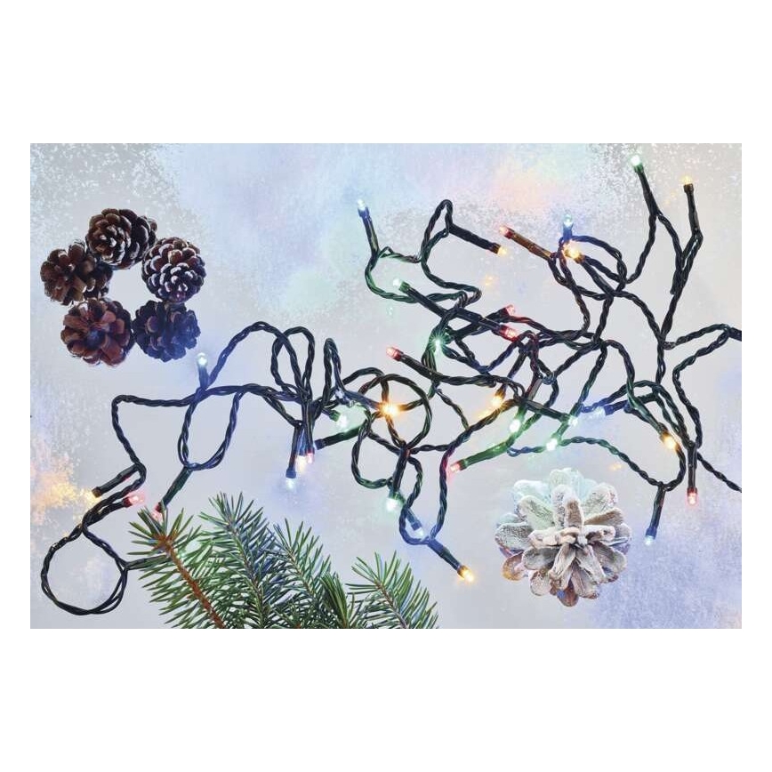 Χριστουγεννιάτικα λαμπάκια LED εξωτερικού χώρου 80xLED/13m IP44 πολύχρωμα