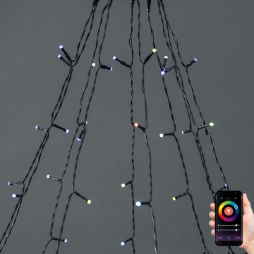 Χριστουγεννιάτικη κουρτίνα LED RGB 240xLED/11 λειτουργίες 8m IP65 Wi-Fi Tuya