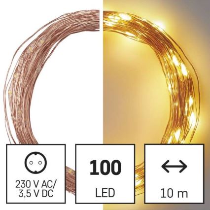 Χριστουγεννιάτικη LED γιρλάντα εξωτερικού χώρου 100xLED/15m IP44 ζεστό λευκό