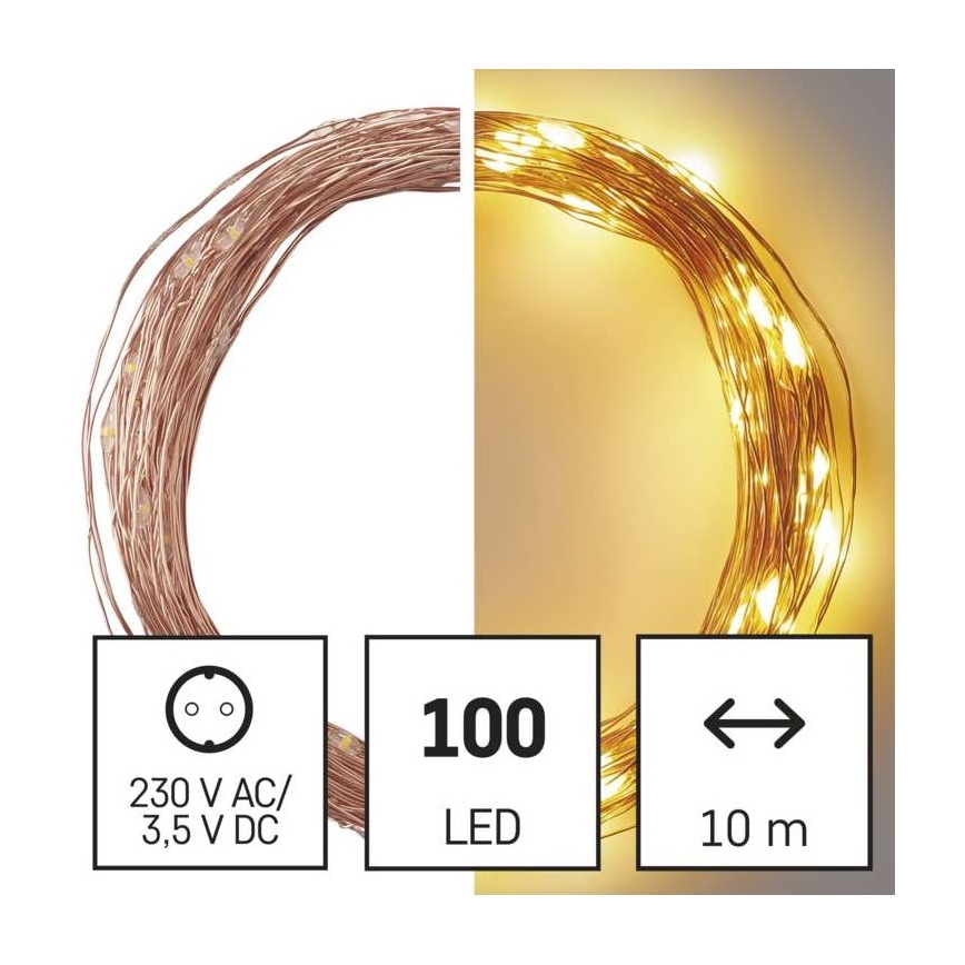 Χριστουγεννιάτικη LED γιρλάντα εξωτερικού χώρου 100xLED/15m IP44 ζεστό λευκό