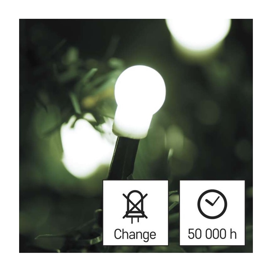 Χριστουγεννιάτικη LED γιρλάντα εξωτερικού χώρου 80xLED/13m IP44 ψυχρό λευκό