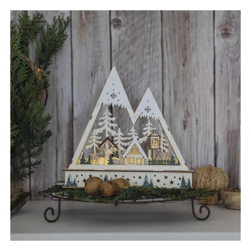 Χριστουγεννιάτικη LED διακόσμηση LED/0,6W/2xAA χριστουγεννιάτικο τοπίο