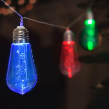 Χριστουγεννιάτικη γιρλάντα LED 10xLED/2xAA 2,2m πολύχρωμη