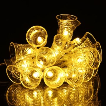 Χριστουγεννιάτικη γιρλάντα LED 20xLED/3xAA/θερμό λευκό 2,2m με κουδουνάκια