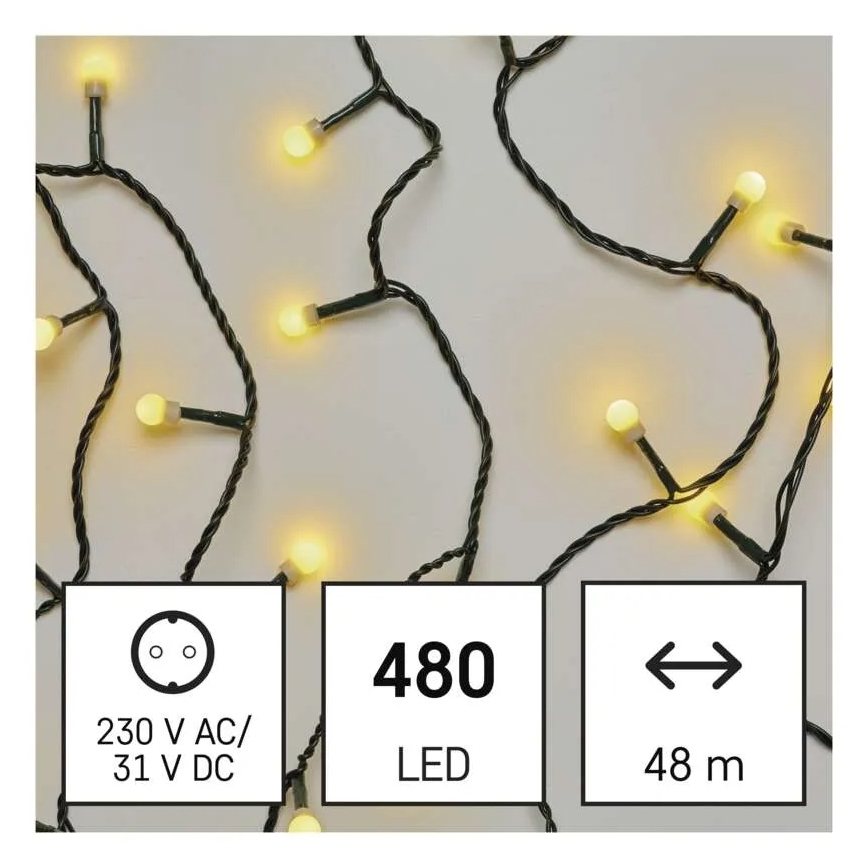Χριστουγεννιάτικη γιρλάντα LED 480xLED/8 λειτουργίες 53m IP44 θερμό λευκό