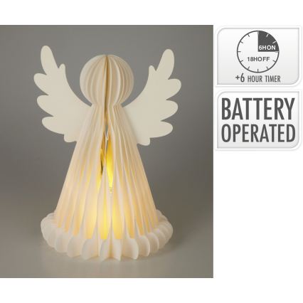 Χριστουγεννιάτικη διακόσμηση LED 12xLED/3xAA, 38 cm, θερμό λευκό, άγγελος