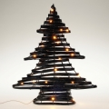 Χριστουγεννιάτικη διακόσμηση LED 30xLED/3xAA 40 cm θερμό λευκό σχήμα δέντρου/μαύρο