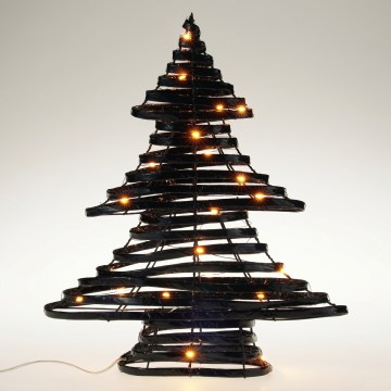 Χριστουγεννιάτικη διακόσμηση LED 30xLED/3xAA 40 cm θερμό λευκό σχήμα δέντρου/μαύρο