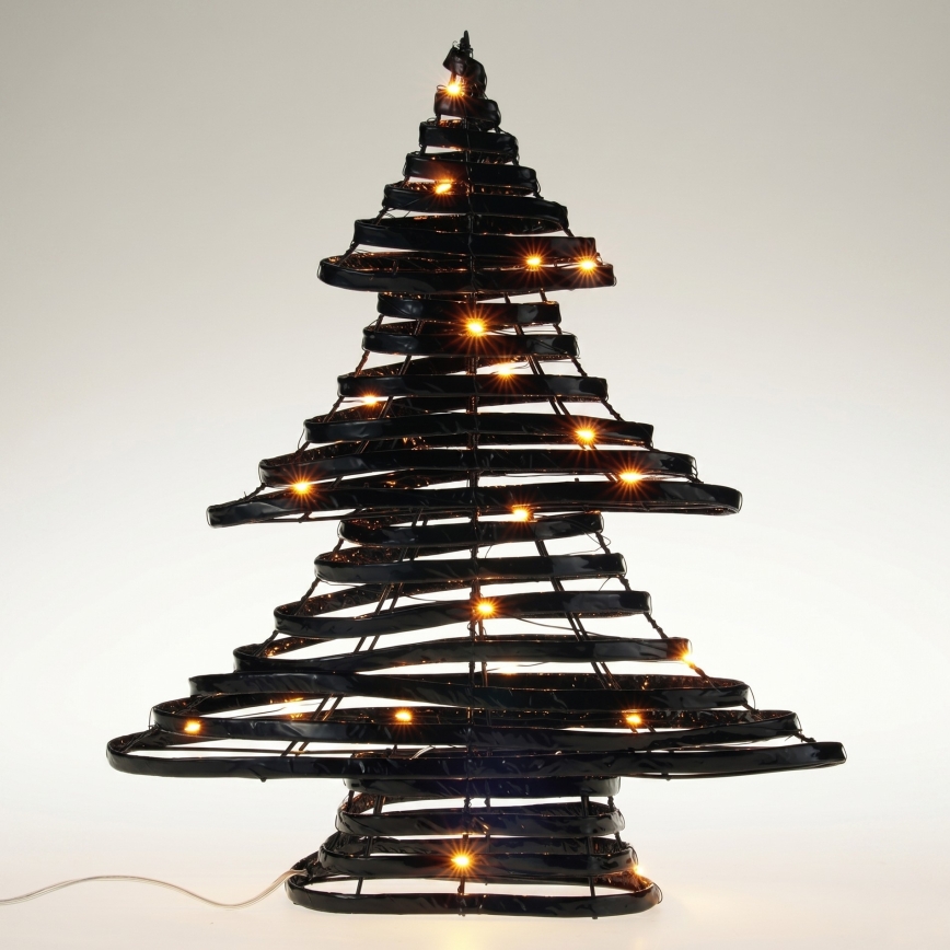 Χριστουγεννιάτικη διακόσμηση LED 30xLED/3xAA 40 cm θερμό λευκό σχήμα δέντρου/μαύρο