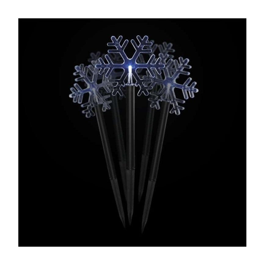 Χριστουγεννιάτικη διακόσμηση LED εξωτερικού χώρου 5xLED/3xAA IP44 νιφάδες χιονιού