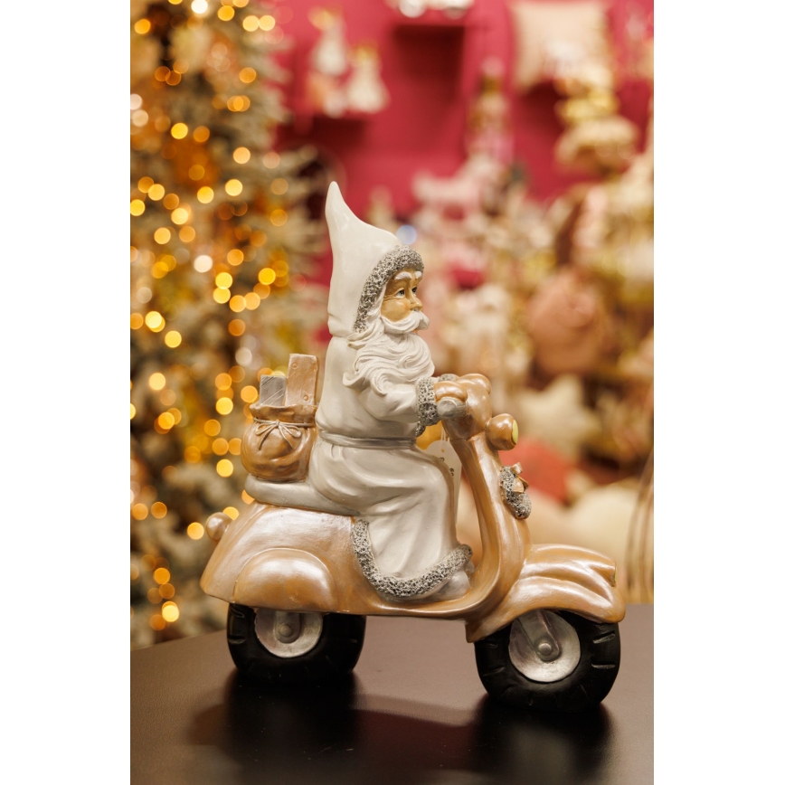 Χριστουγεννιάτικo διακοσμητικό 33 cm Άγιος Βασίλης με μοτοσικλέτα
