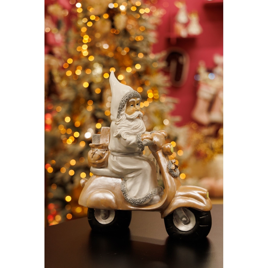 Χριστουγεννιάτικo διακοσμητικό 33 cm Άγιος Βασίλης με μοτοσικλέτα