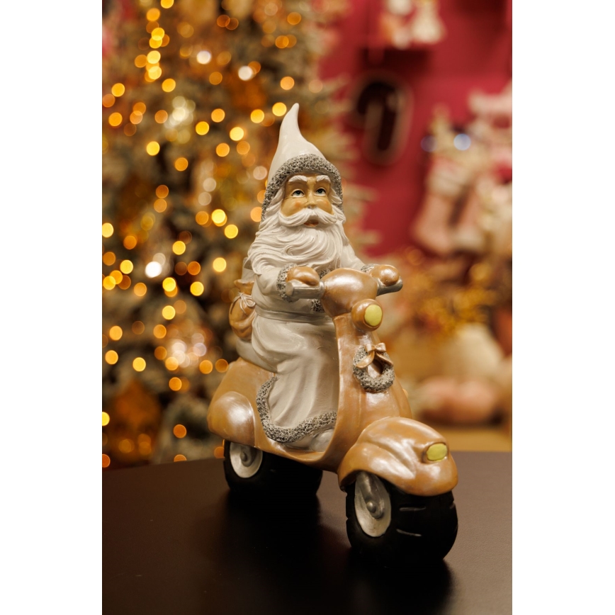 Χριστουγεννιάτικo διακοσμητικό 33 cm Άγιος Βασίλης με μοτοσικλέτα