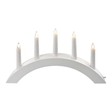 Χριστουγεννιάτικο κηροπήγιο 5xE10/15W/230V λευκό
