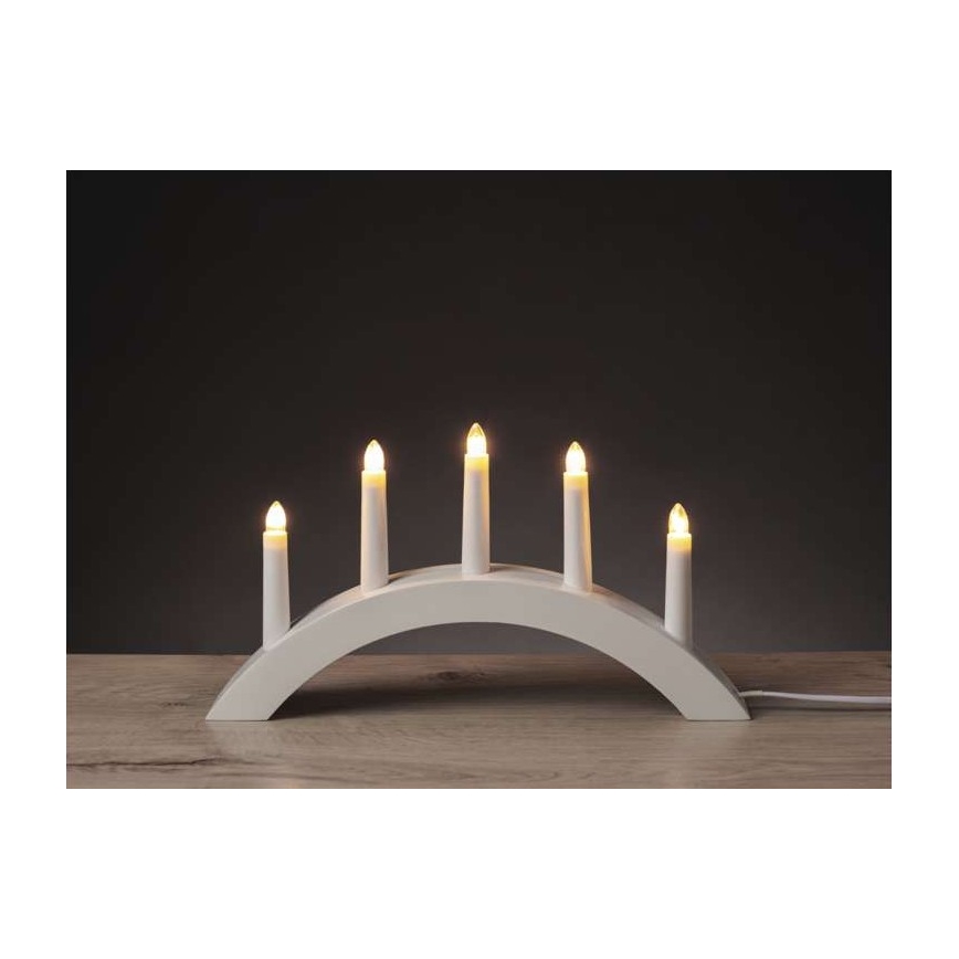 Χριστουγεννιάτικο κηροπήγιο 5xE10/15W/230V λευκό