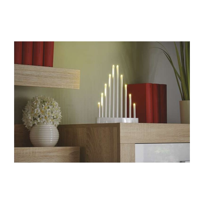 Χριστουγεννιάτικο κηροπήγιο LED 10xLED/3xAA λευκό