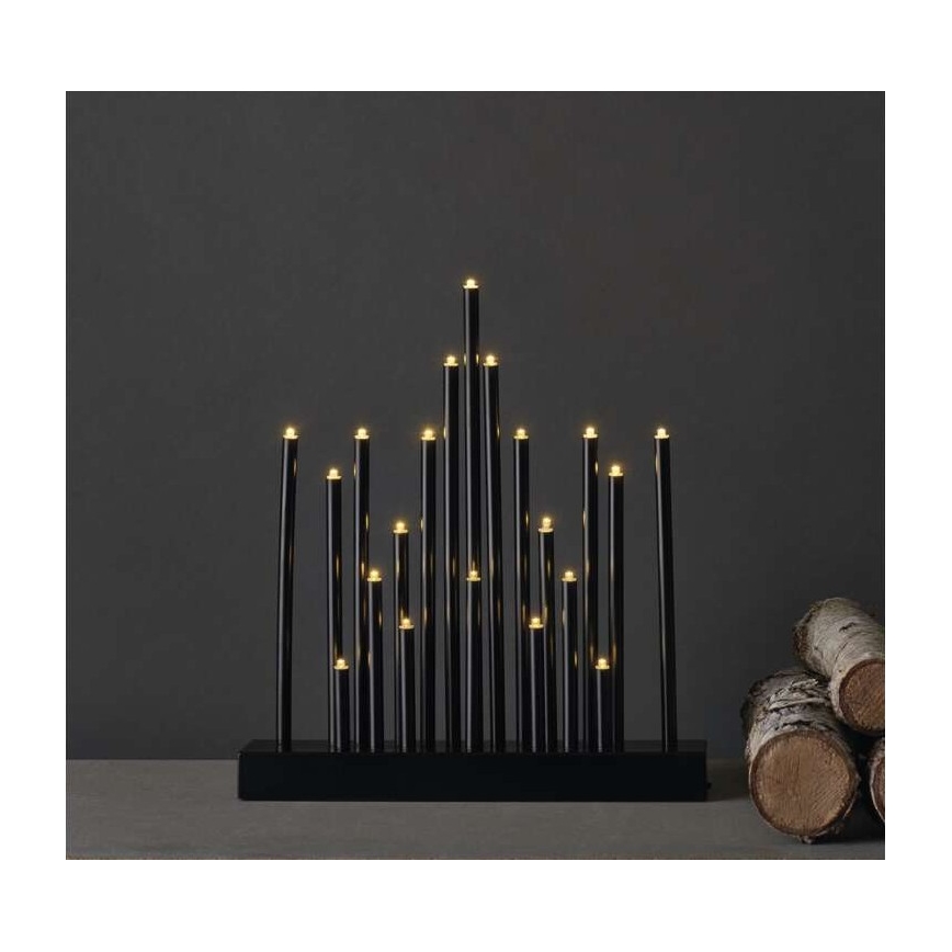 Χριστουγεννιάτικο κηροπήγιο LED 20xLED/3xAA μαύρο