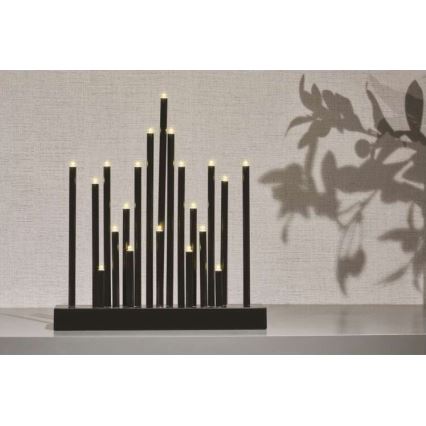 Χριστουγεννιάτικο κηροπήγιο LED 20xLED/3xAA μαύρο