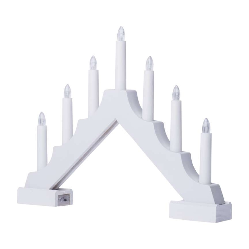 Χριστουγεννιάτικο κηροπήγιο LED 7xLED/2xAA λευκό