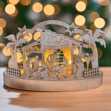 Χριστουγεννιάτικο διακοσμητικό LED LED/2xAA/θερμό λευκό nativity scene