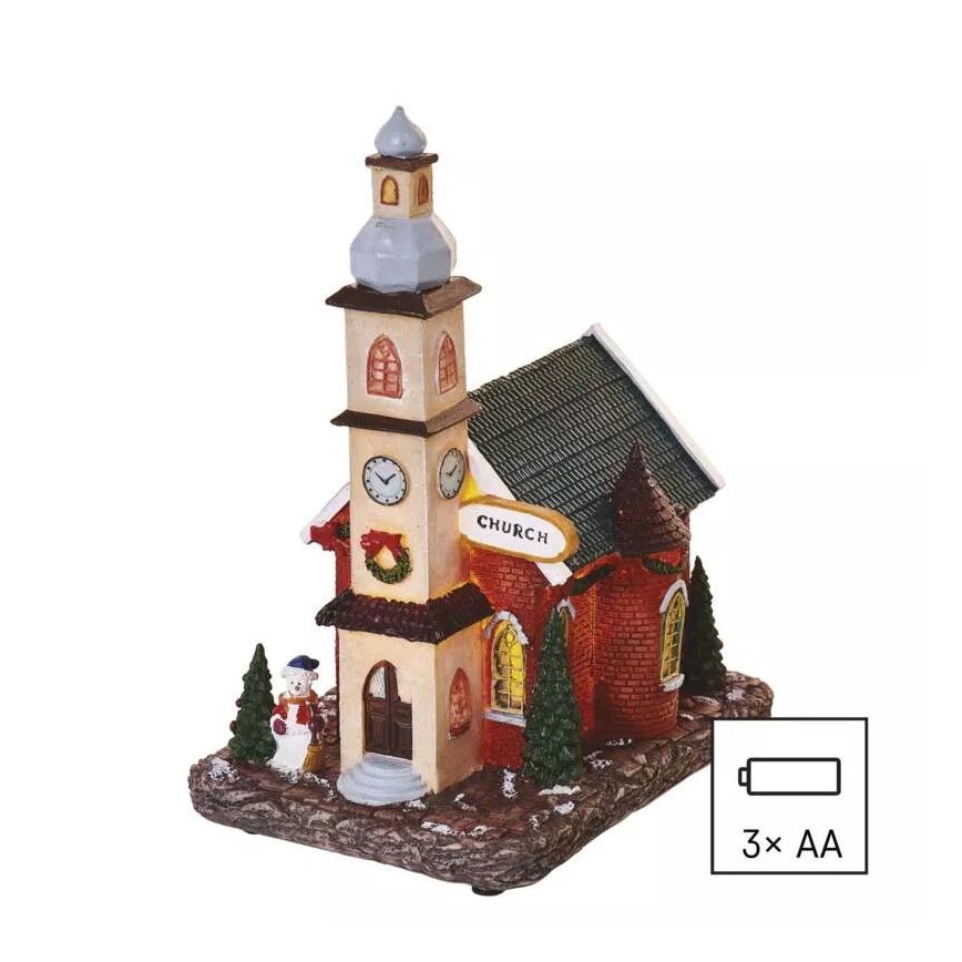 Χριστουγεννιάτικο διακοσμητικό LED LED/3xAA εκκλησία