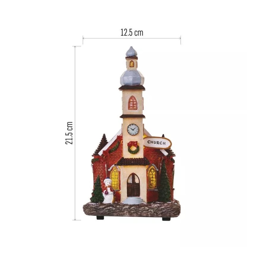 Χριστουγεννιάτικο διακοσμητικό LED LED/3xAA εκκλησία
