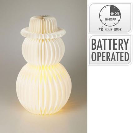 Χριστουγεννιάτικος LED χιονάνθρωπος 12xLED/3xAA 39 cm, θερμό λευκό
