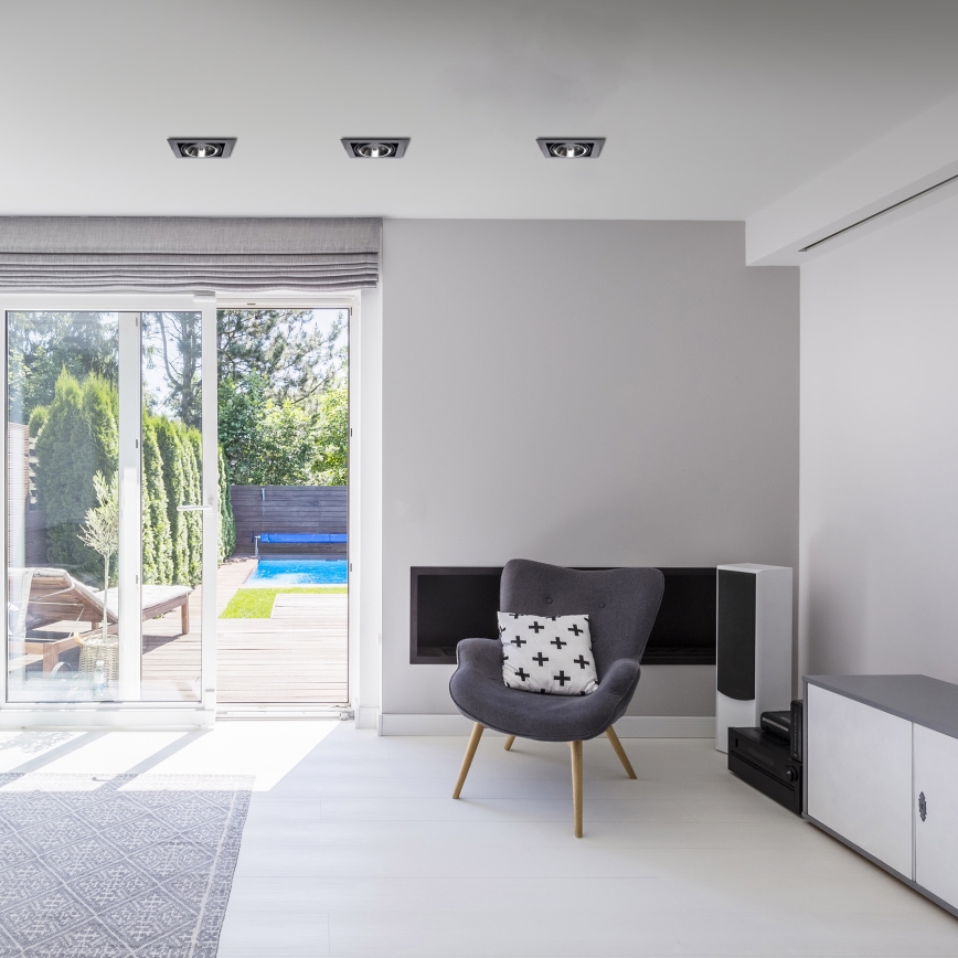 Χωνευτό φως PLAZA AR111 1xGU10/12W/230V μαύρο