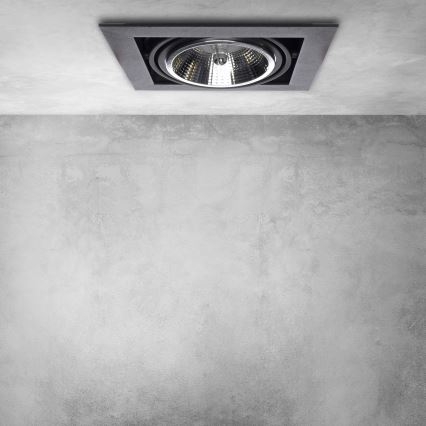 Χωνευτό φως PLAZA AR111 1xGU10/12W/230V μαύρο