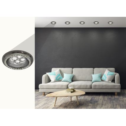 Χωνευτό φως SOC 1xGU10/50W/230V μαύρο