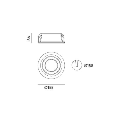 Χωνευτό φως TONTO 1xGU10/35W/230V