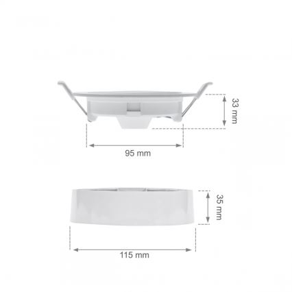 Χωνευτό φωτιστικό LED ALGINE 2 σε 1 LED/6W/230V 3000K λευκό