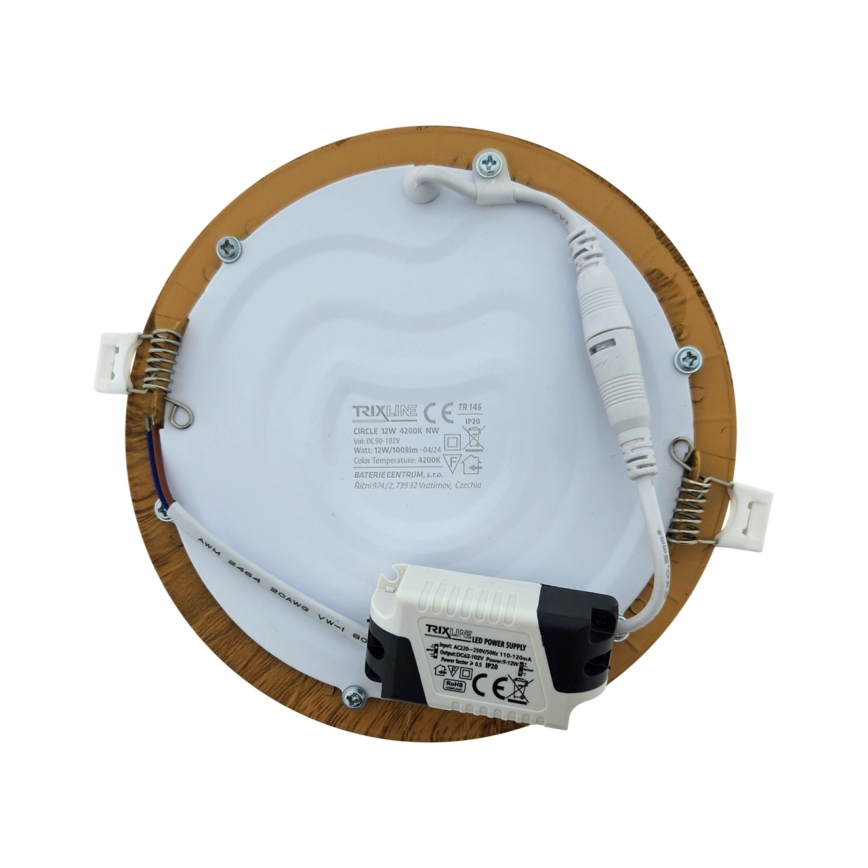Χωνευτό Φωτιστικό LED CIRCLE LED/12W/230V 4200K διάμετρος 16,7 cm καφέ