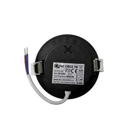 Χωνευτό Φωτιστικό LED CIRCLE LED/3W/230V 4000K διάμετρος 9 cm μαύρο