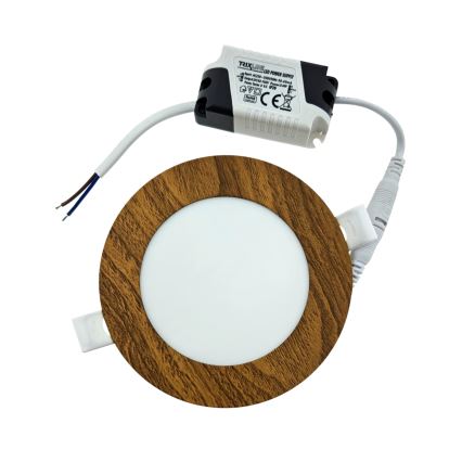 Χωνευτό Φωτιστικό LED CIRCLE LED/6W/230V 4200K διάμετρος 11,8 cm καφέ
