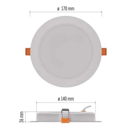 Χωνευτό Φωτιστικό LED LED/18W/230V διάμετρος 17 cm λευκό