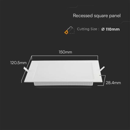 Χωνευτό Φωτιστικό LED LED/6W/230V 12x12 cm 4000K λευκό