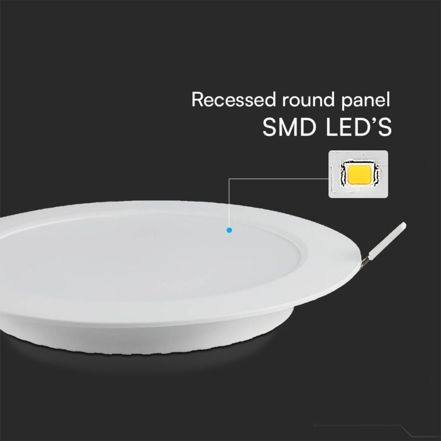 Χωνευτό Φωτιστικό LED SAMSUNG CHIP LED/18W/230V 6500K διάμετρος 22 cm λευκό