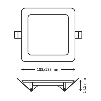 Χωνευτό Φωτιστικό LED SQUARE LED/15W/230V 6500K 18,8x18,8 cm λευκό