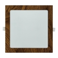 Χωνευτό Φωτιστικό LED SQUARE LED/18W/230V 4200K 22x22 cm καφέ
