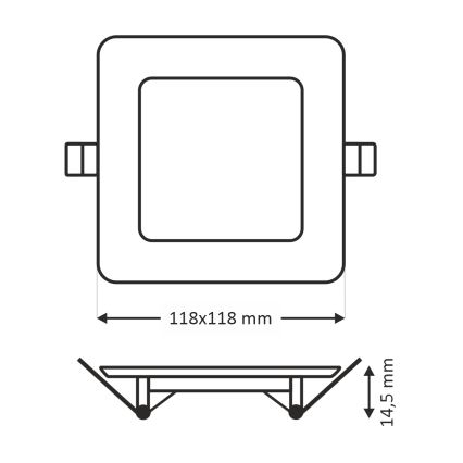 Χωνευτό Φωτιστικό LED SQUARE LED/6W/230V 6500K 11,8x11,8 cm λευκό