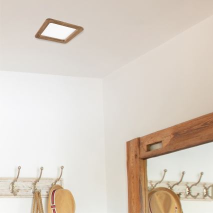 Χωνευτό Φωτιστικό LED WOODY SPOT LED/17W/230V 3000K καρυδιά 18,5x18,5 cm